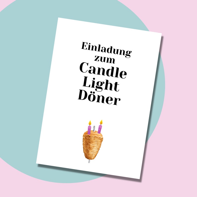 Candle Light Döner, romantic postcard image 2