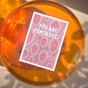 Sei femtastic - cartolina femminista con vulva