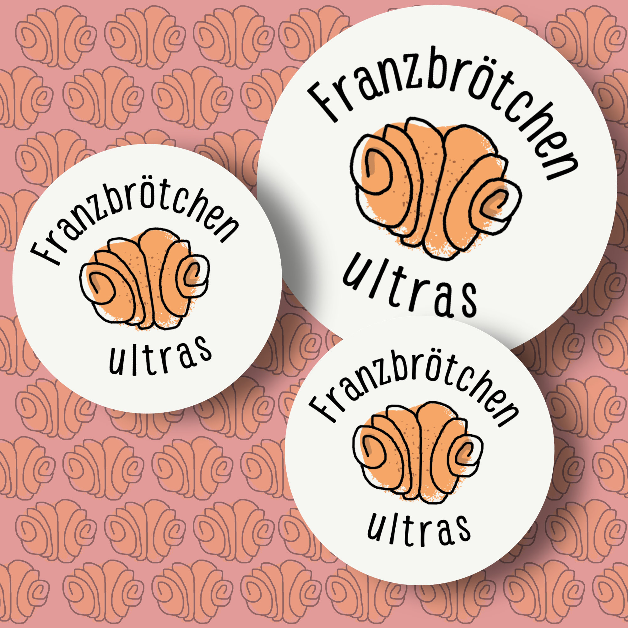 Set FRANZBRÖTCHEN ULTRAS - round vinyl stickers