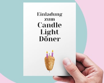 Candle Light Döner, romantic postcard