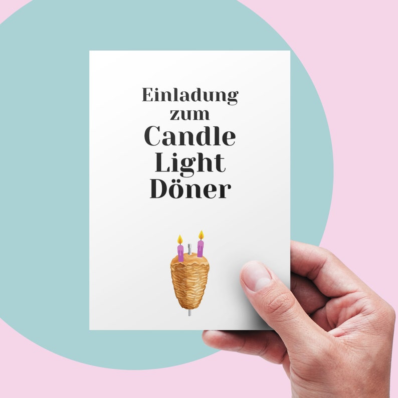 Candle light kebab, romantic postcard Postkarte