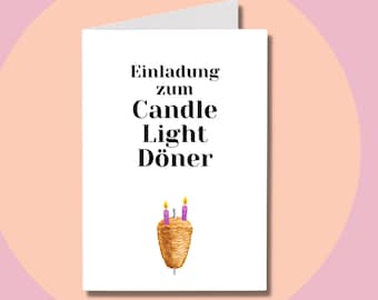 Folding card: Candlelight kebab, romantic card