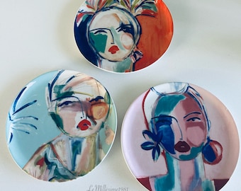 Vintage Anthropologie Set of 3 Belle D'Isle Dessert Plate