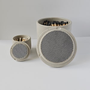 Concrete Match Jar with Strike Pad Lid AND Matches