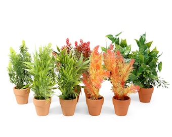 10 Pc Mini Fake Plants, Artificial Plant for Home Decor, Aquarium, Kitchen, DIY Office, FREE DELIVERY, Aquarium Essential Small Fake Plant