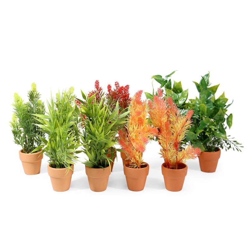 10 Pc Mini Fake Plants, Artificial Plant for Home Decor, Aquarium, Kitchen, DIY Office, FREE DELIVERY, Aquarium Essential Small Fake Plant bild 1