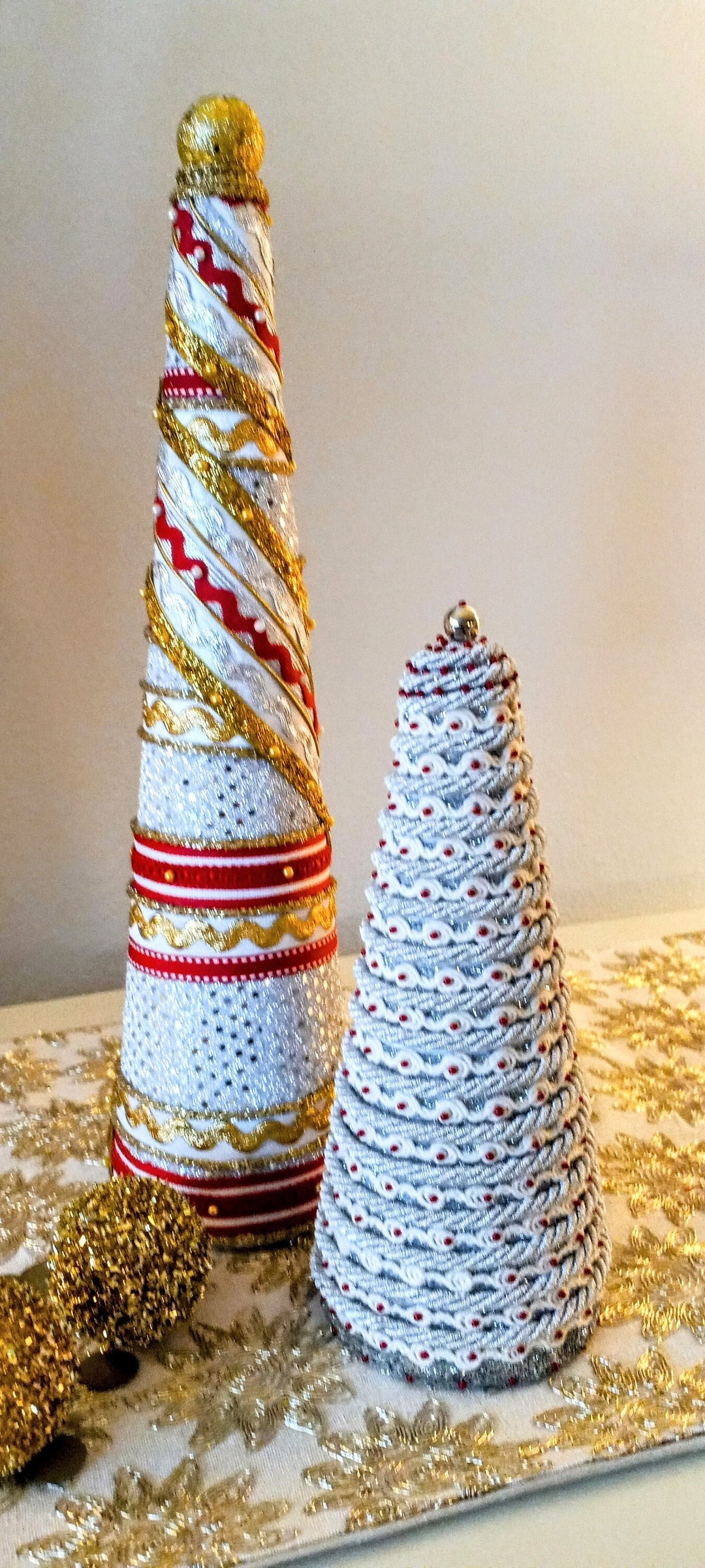 Fabric Tabletop Christmas Tree. Holiday Decor Christmas Red Etsy