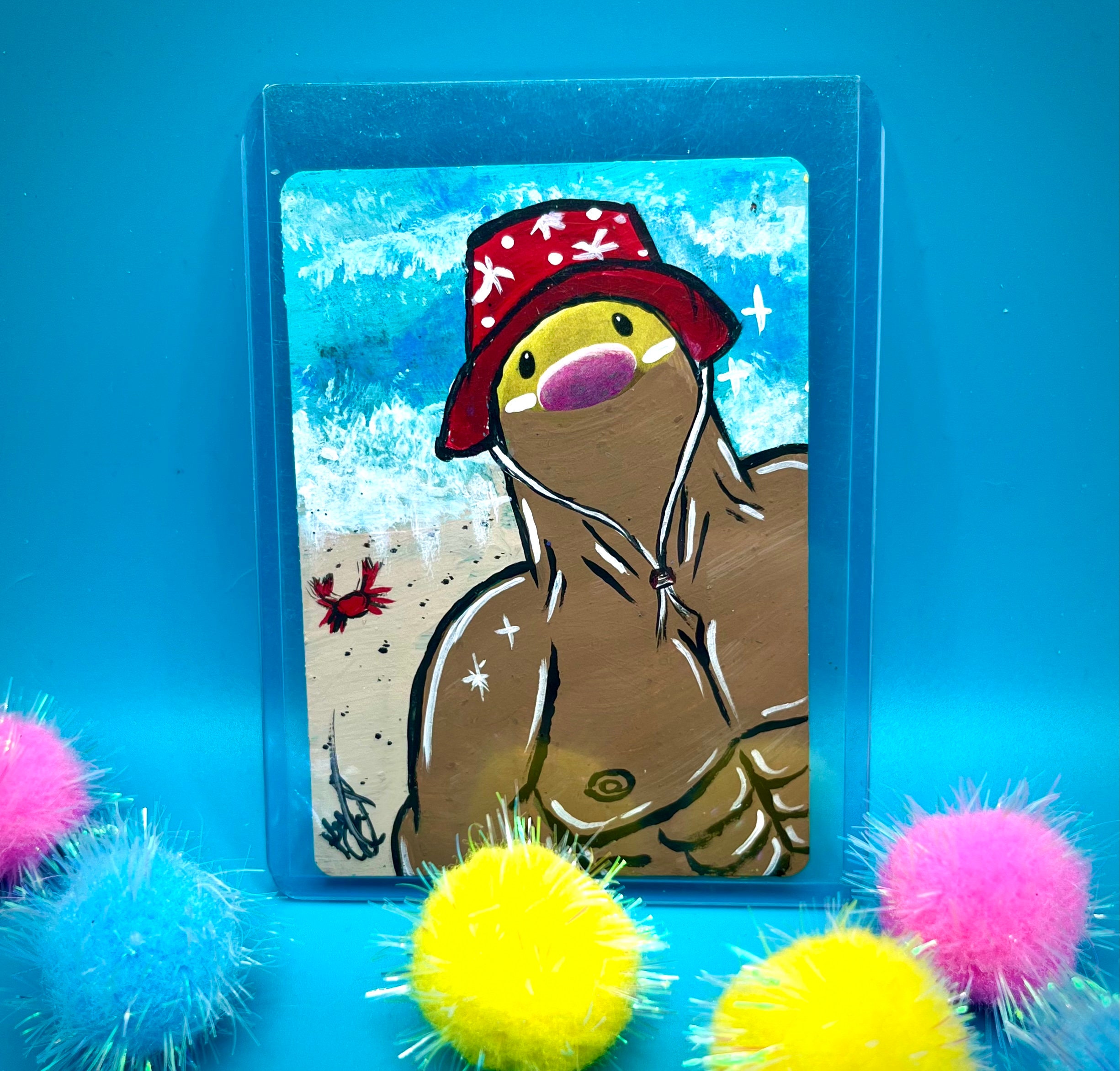 Beach Body Diglett Pokémon Hand Painted Card Summer Funny - Etsy