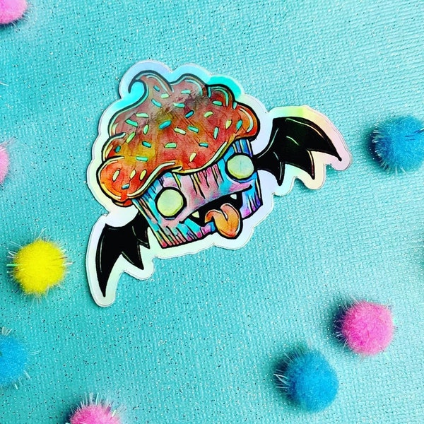 batcake. cute and spooky die cut sticker
