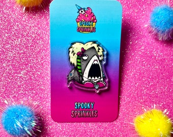 Scene girl shark pin emo art cute funny acrylic art pin