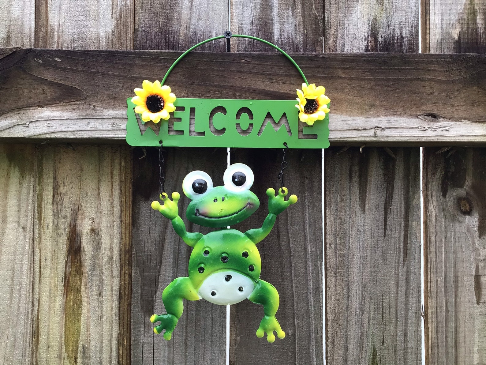 Frog sign garden decor Etsy