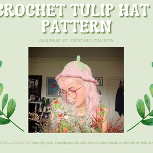 CROCHET PATTERN - crochet tulip hat flower design