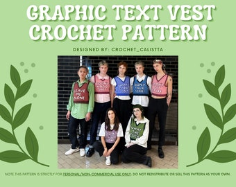 HAAKPATROON - Vestpatroon met grafische tekst (What the F*ck)