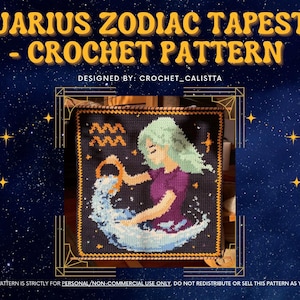 WZÓR NA SZYDEŁKO - Gobelin ze znakiem zodiaku Wodnik