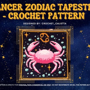 WZÓR SZYDEŁKOWY – Gobelin ze znakiem zodiaku Rak