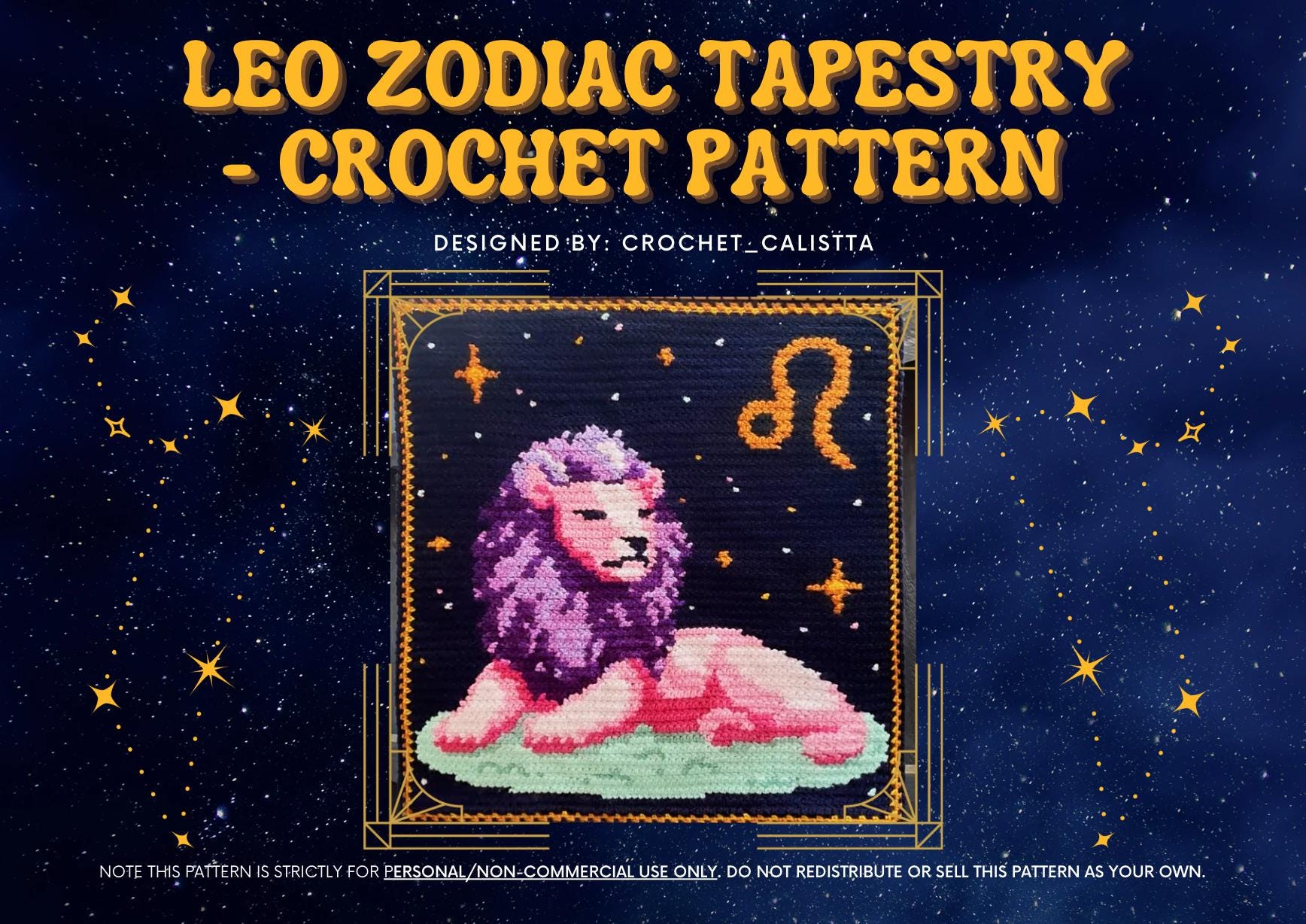 CROCHET PATTERN - Leo Zodiac Tapestry - Etsy