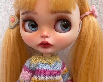 Blythe doll custom. Custom doll. Art doll. Gift for her. April