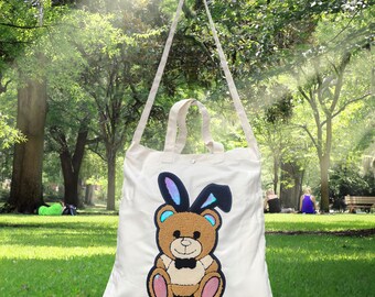 Chenille Bunny Bear Embroidery Canvas