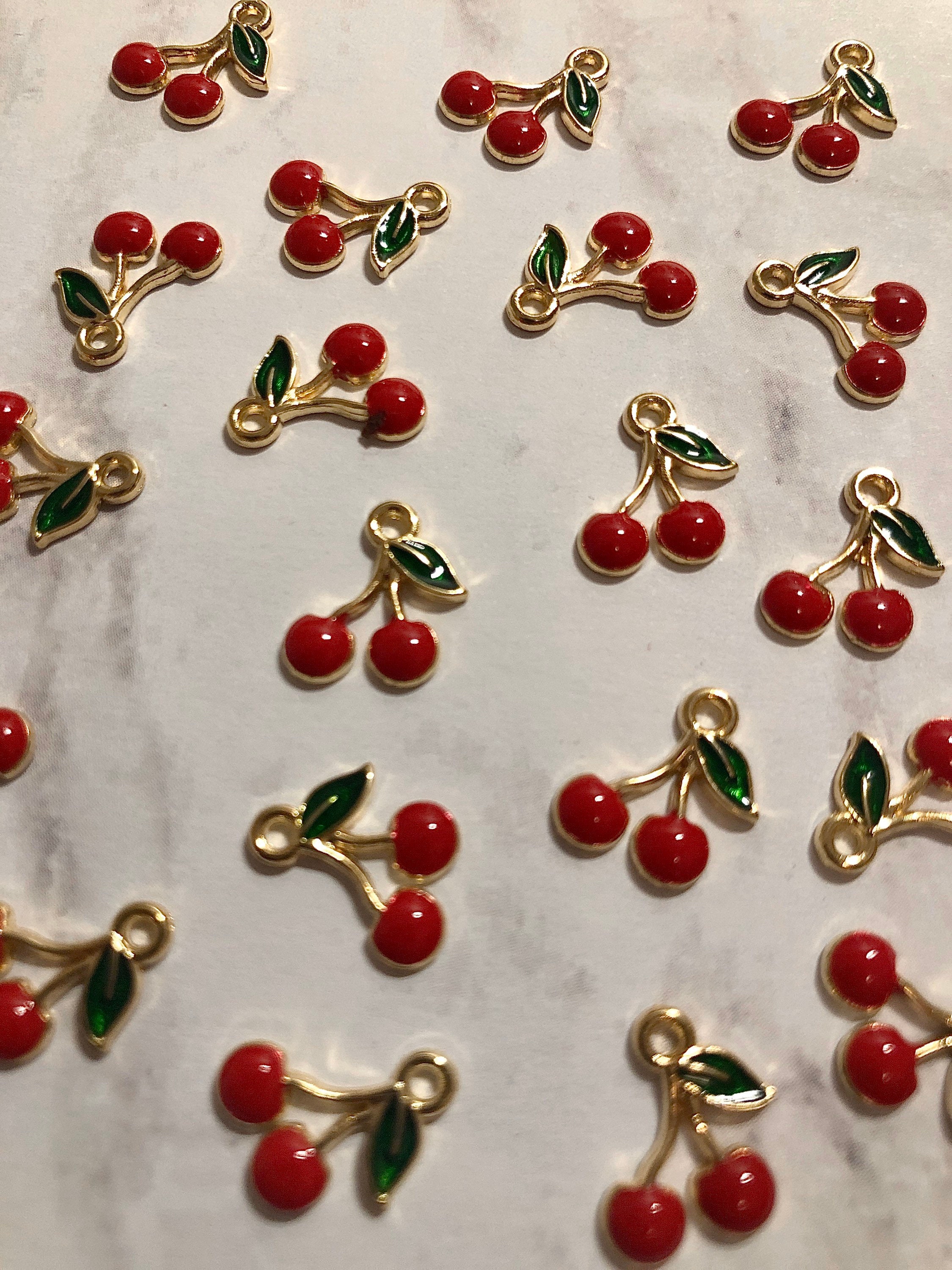 Cherry Charms for Jewelry Making and Crafts Cute Cherries Etsy