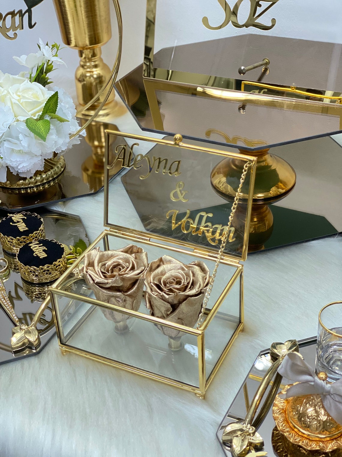 Söz Nişan Yüzük Tepsisi ve Damat Kahve Takımı Etsy