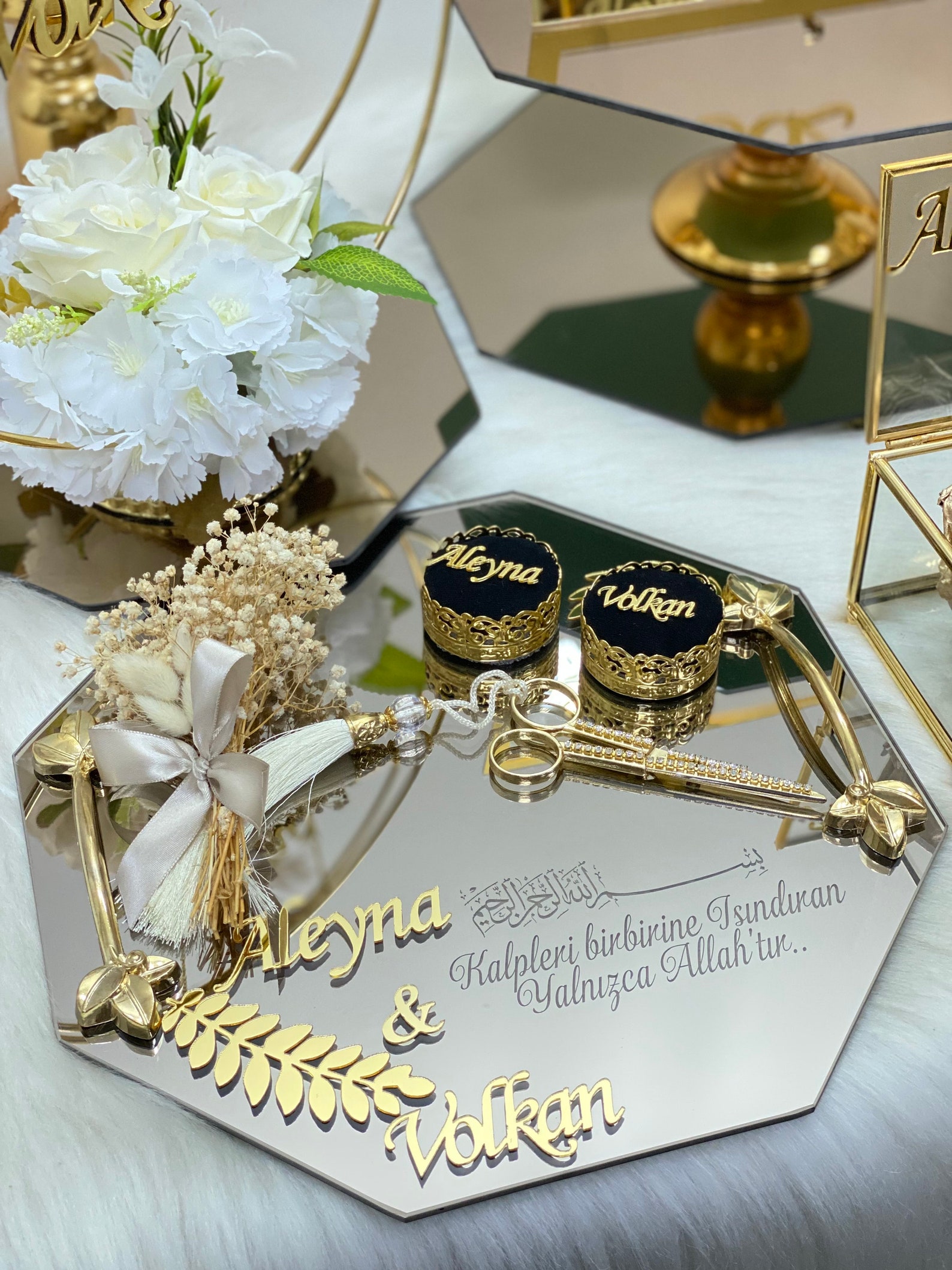 Söz Nişan Yüzük Tepsisi ve Damat Kahve Takımı Etsy