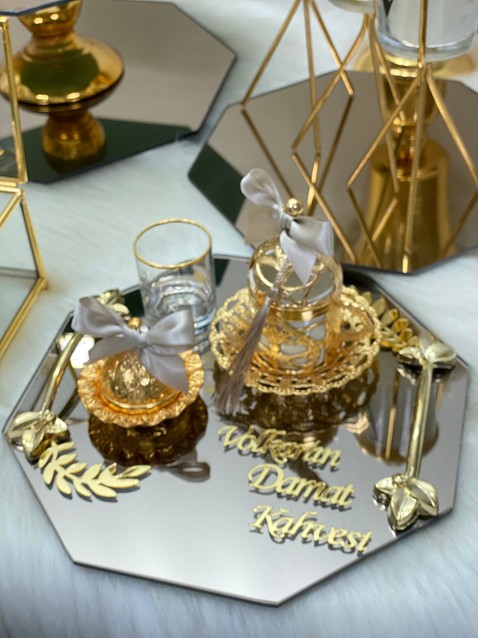Söz Nişan Yüzük Tepsisi ve Damat Kahve Takımı Etsy