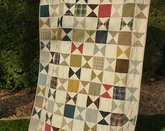 Hour glass Memory quilt blanket made from a loved one's clothing