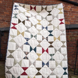 Hour glass Memory quilt blanket made from a loved one's clothing