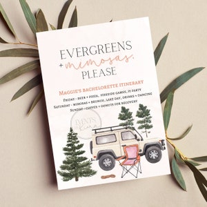Evergreens + Mimosas, Please - Bachelorette Digital Downloads [Editable]