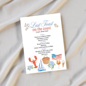 Letzter Toast an der Küste Bachelorette Reiseplan Digitaler Download [bearbeitbar]
