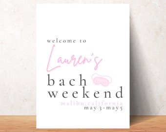 Pajamas and Prosecco Bachelorette Welcome Sign Digital Download [Editable]