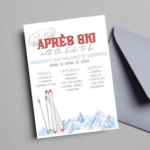 Après Ski With The Bride To Be Bachelorette Itinerary Digital Download [Editable]