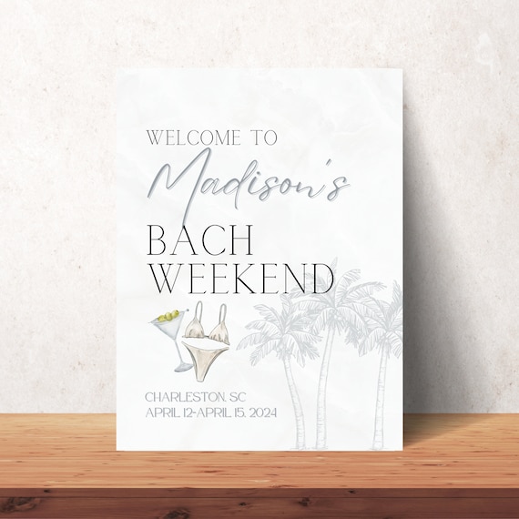 Tinis & Bikinis Bachelorette Welcome Sign Digital Download [Editable]