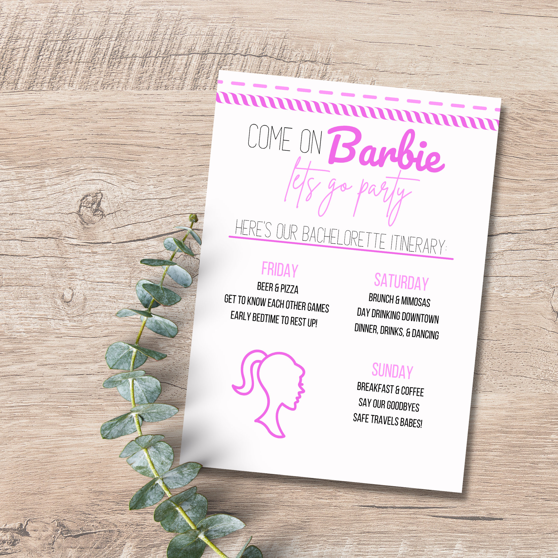 Barbie Themed Bachelorette Printables editable Etsy