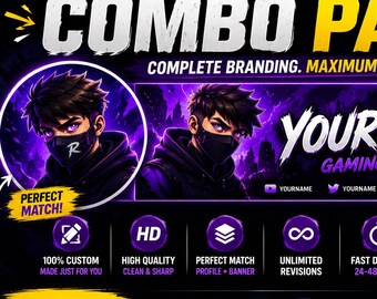 Aangepast logo en bannerontwerp streamerbrandingpakket