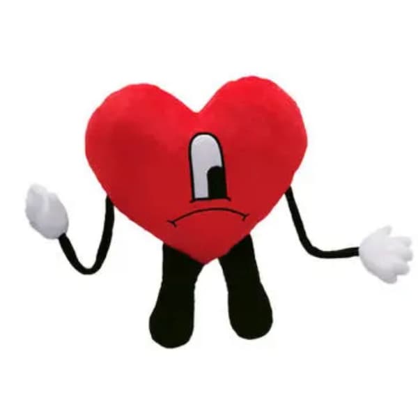 Un verano sin ti plush heart, bad bunny plushie, stuffed heart pillow, plush bad bunny heart, plushie un verano si ti