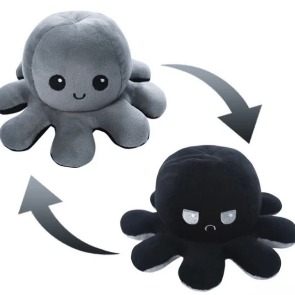 Reversible Octopus Plushie, Cute Mood Plushie, Viral Tiktok Trend, Stuffed Animal Gift