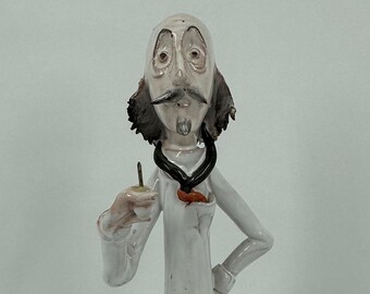 Vintage Figurine, Ceramic Doctor with Stethoscope, Signed