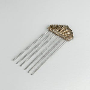 Vintage Pick Hair Comb with Silver Fan Design