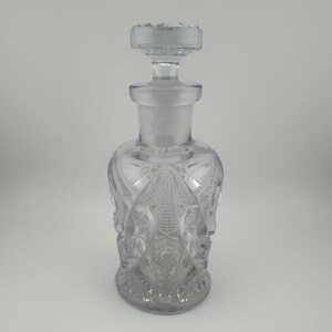 Vintage Perfume Bottle, Clear, Pressed Glass.