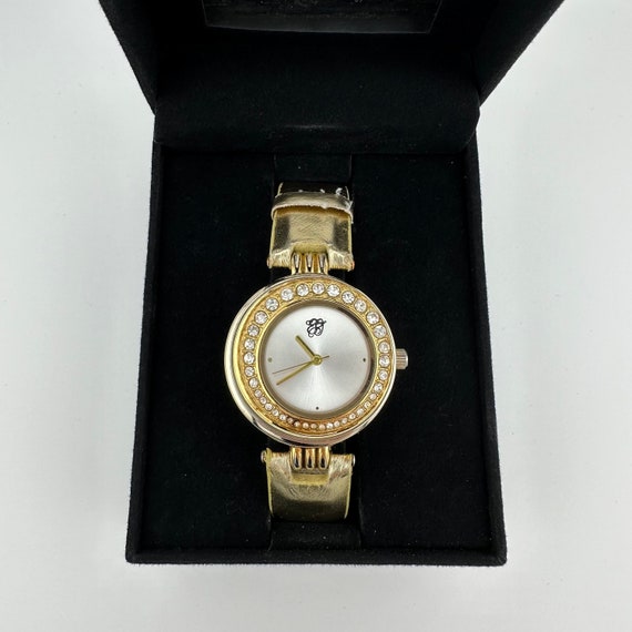 Vintage Elizabeth Taylor White Diamonds Gold Tone Watch With  display picture 3