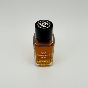 Vintage Mini Chanel Perfume Bottle  Eau De Cologne in Clear Glass