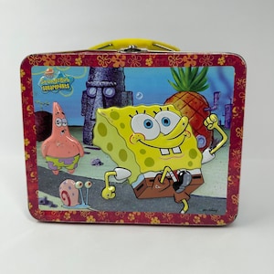 Spongebob Squarepants Tin Lunch Box Nickelodeon 2001 