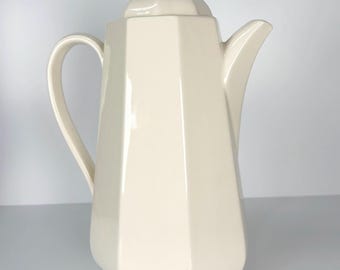 Vintage the Old Pottery Company White Ceramic Glaze Teapot in