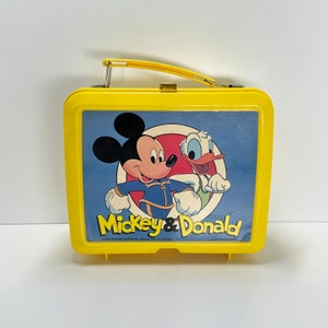 Vintage Lunch Box of Mickey Mouse and Donald Duck and Made by Aladdin.
