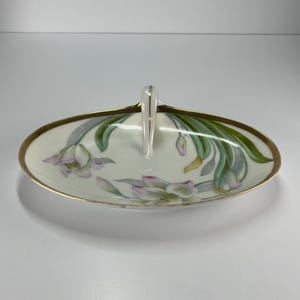 Vintage Hand Painted Bavarian Porcelain Dish Signed