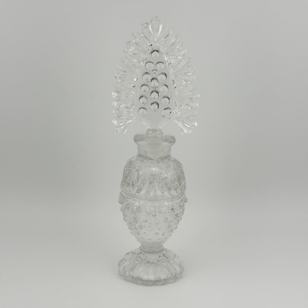 Vintage Perfume Bottle, Clear Crystal Cut Glass, Arrowhead Stopper ...