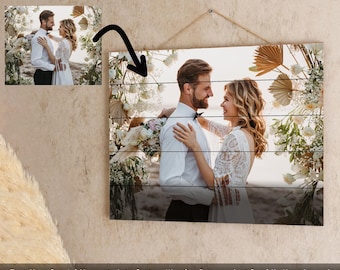 Personalized Wooden Photo Print, Custom Wedding Gift, Wall or Table Decor