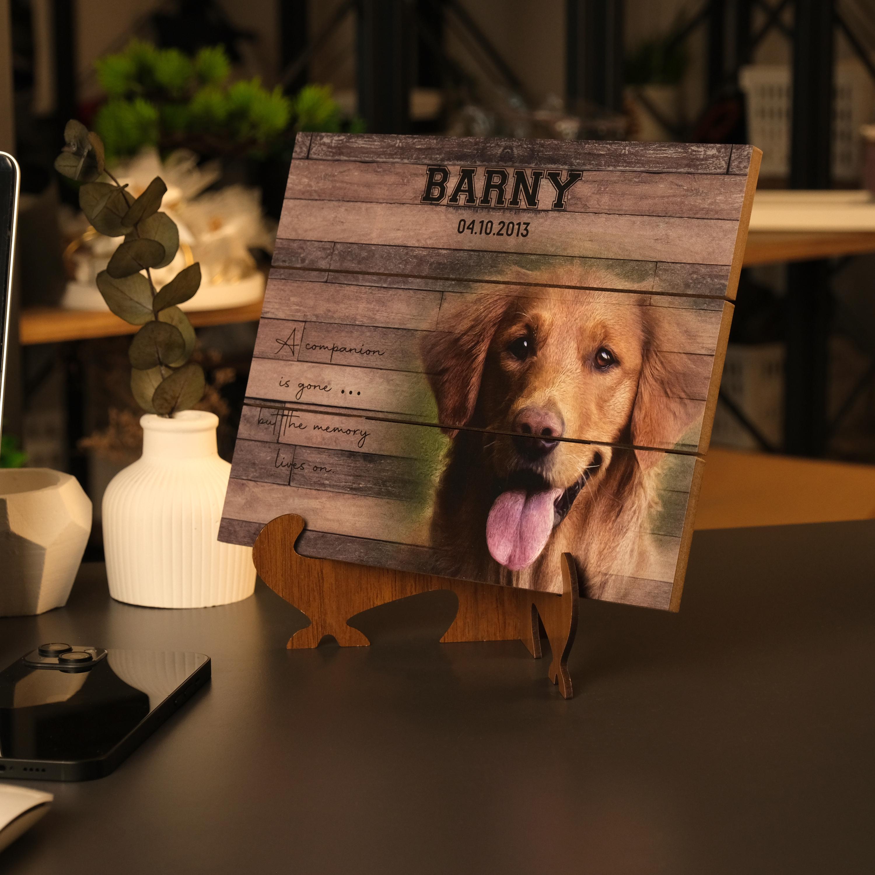 Personalized Pet Memorial Photo Plaque – Custom Dog Picture on Wood - Etsy