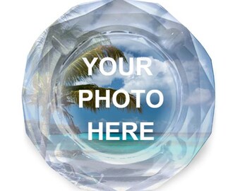 Custom Crystal Glass Ashtray - Add Your Photo